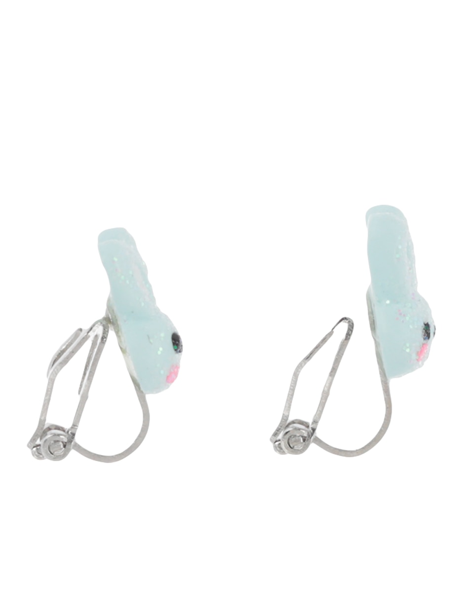 Aretes ear cuff de conejo acabado glitter 3