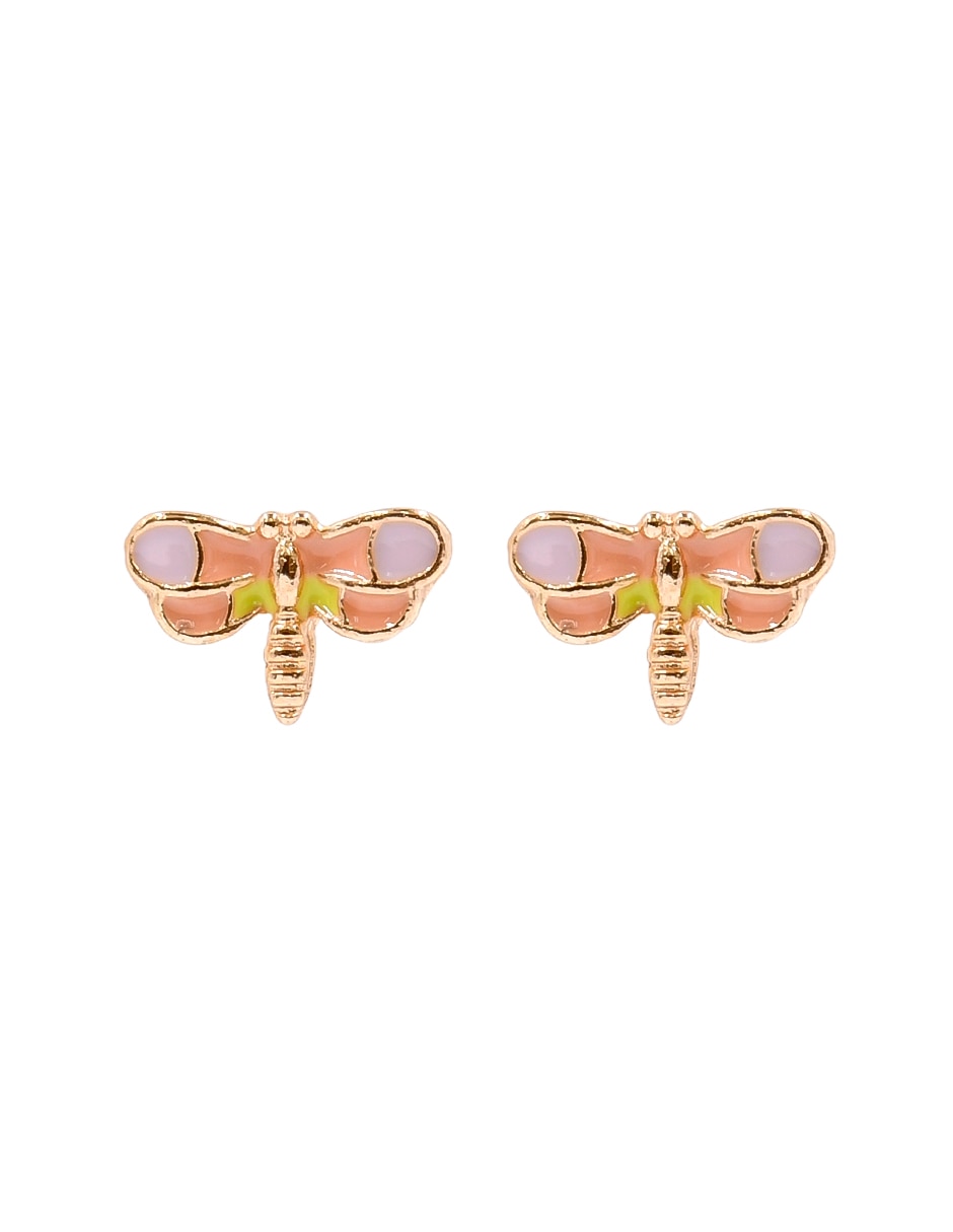 Aretes de libélula con acabado brillante 1