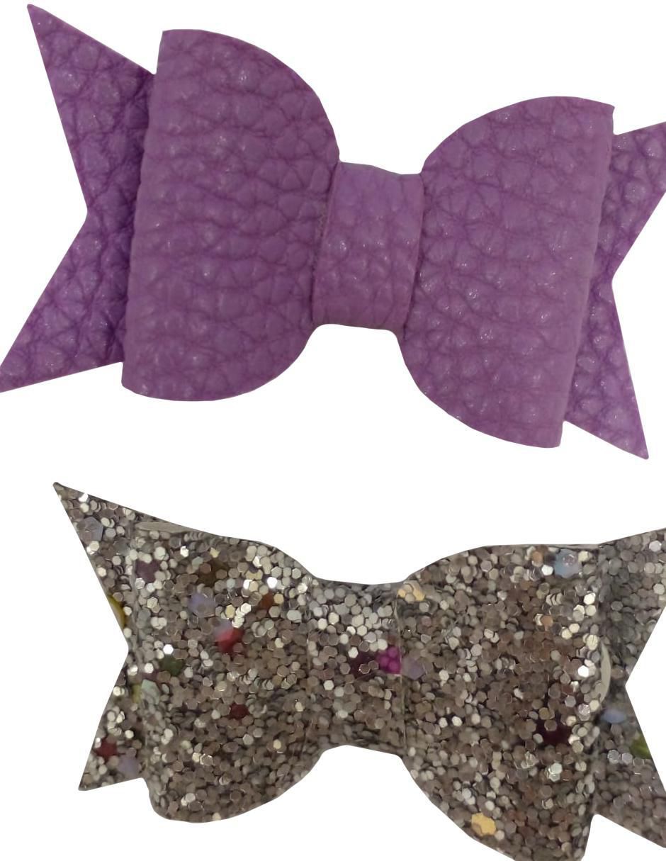 Set de 4 moños para cabello con aplicación glitter 3