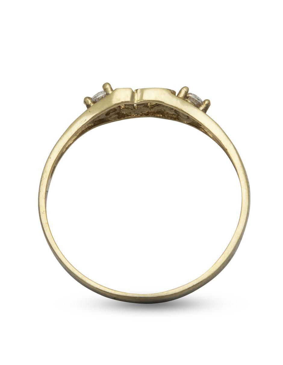 Anillo 10 k de oro zirconia pulido 4