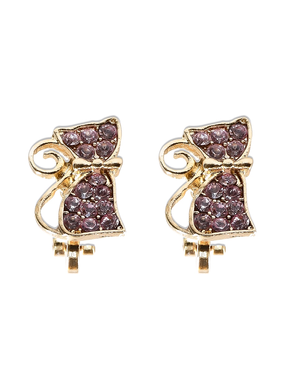 Aretes de gato con acabado brillante fantasía 1