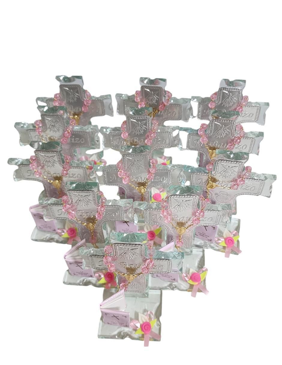 Set cruz cristal de recuerdo para bautizo 2