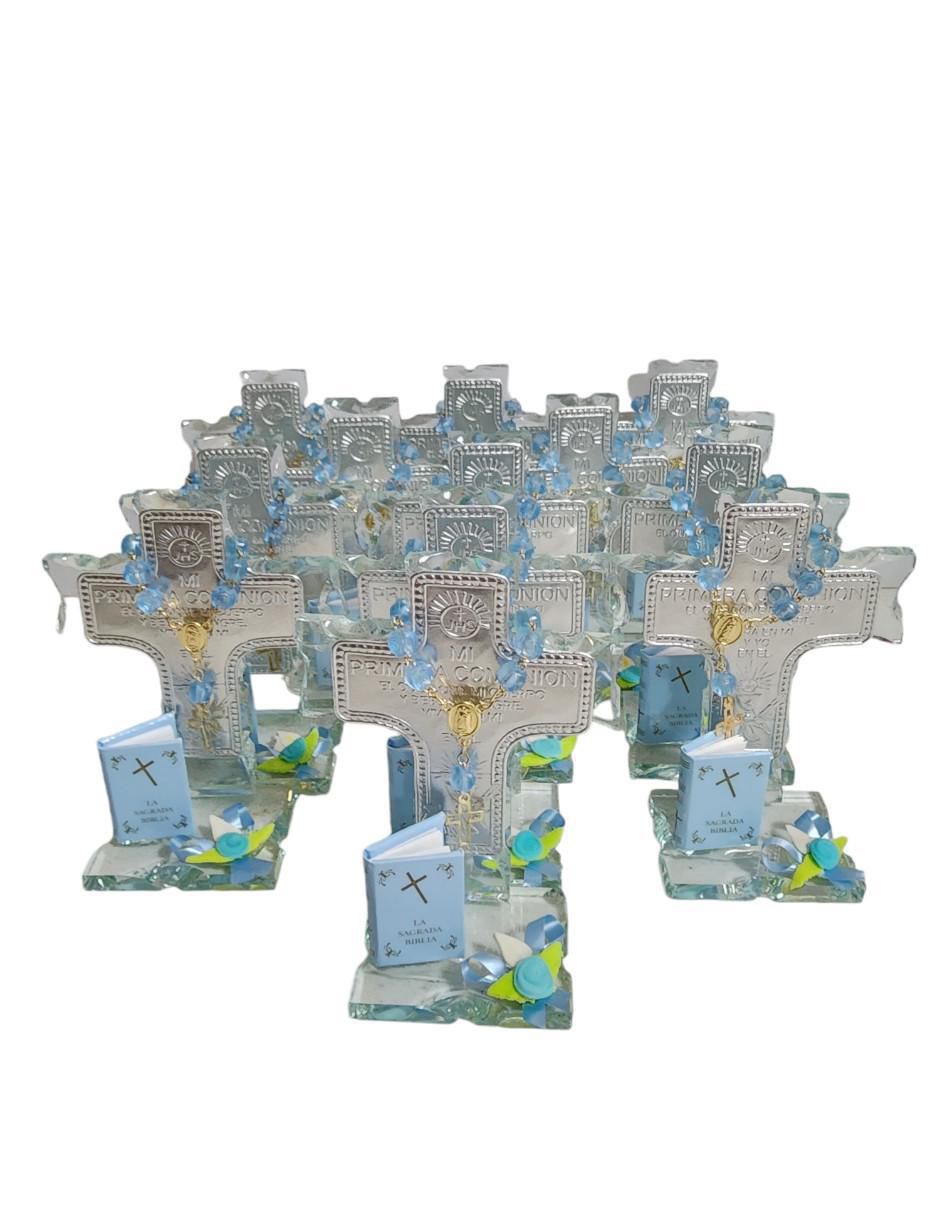 Set cruz cristal de recuerdo para comunión Set cruz cristal de recuerdo para comunión