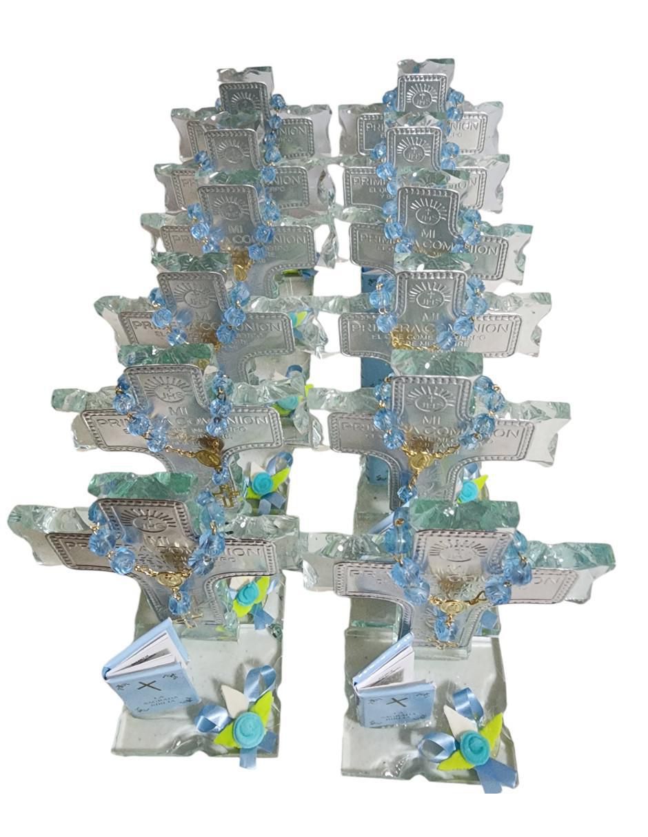 Set cruz cristal de recuerdo para comunión 3