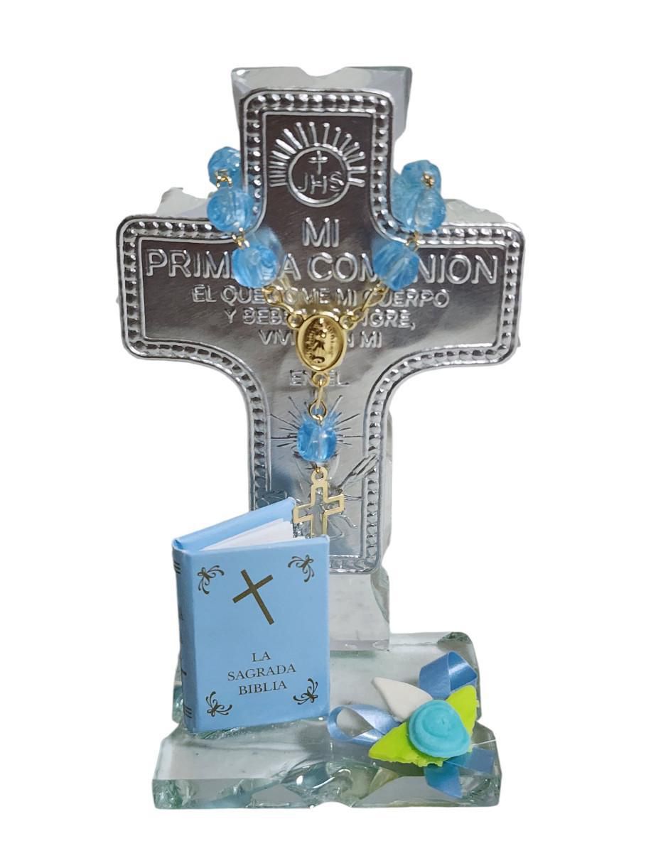 Set cruz cristal de recuerdo para comunión 4
