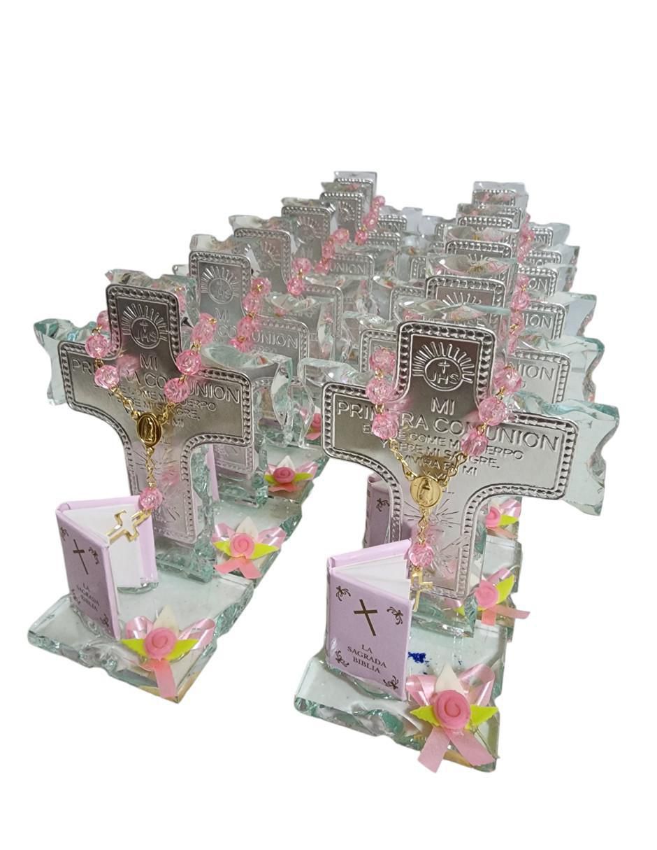 Set cruz cristal de recuerdo para comunión 4