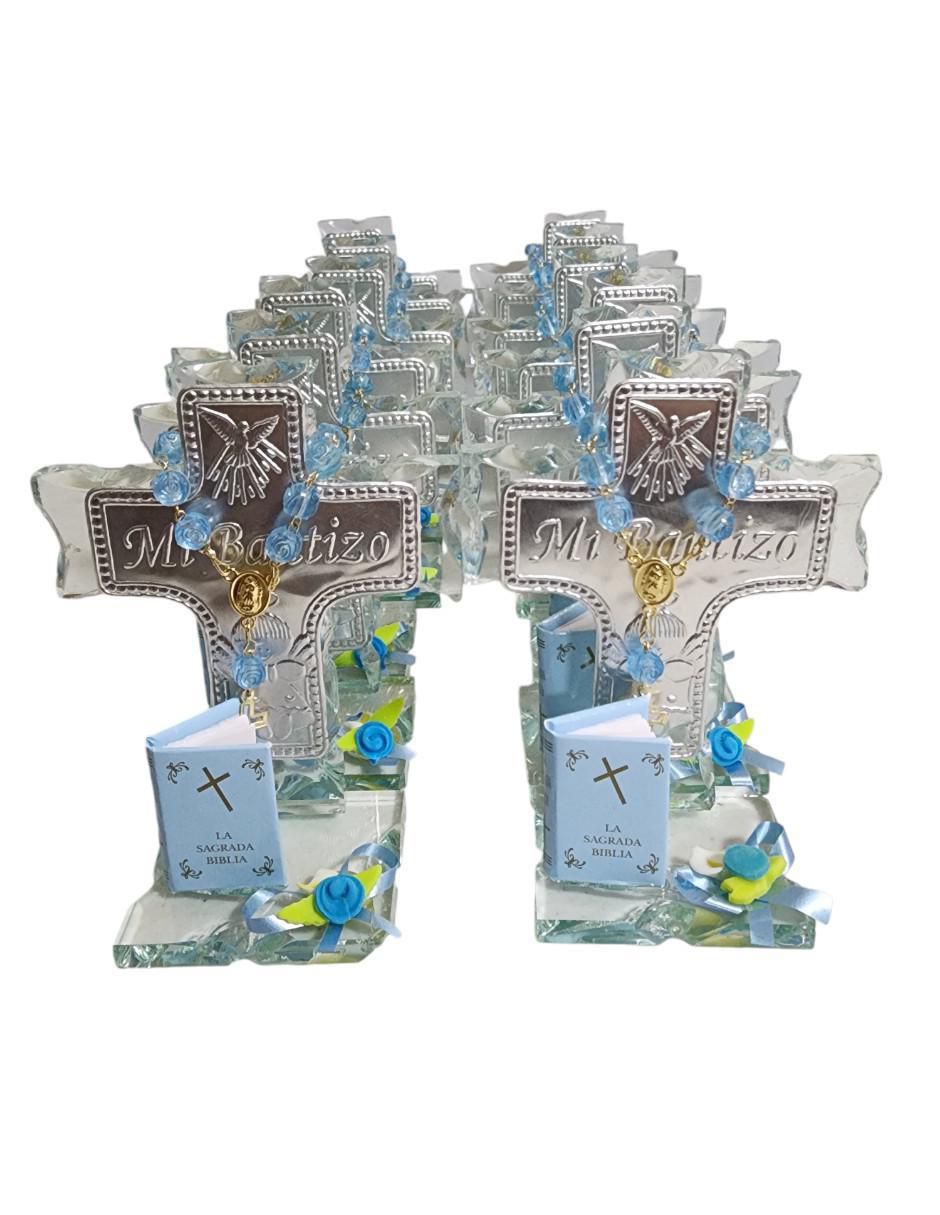 Set cruz cristal de recuerdo para bautizo 2