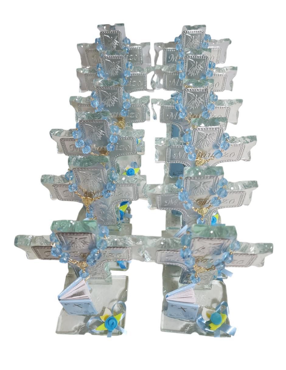 Set cruz cristal de recuerdo para bautizo 3