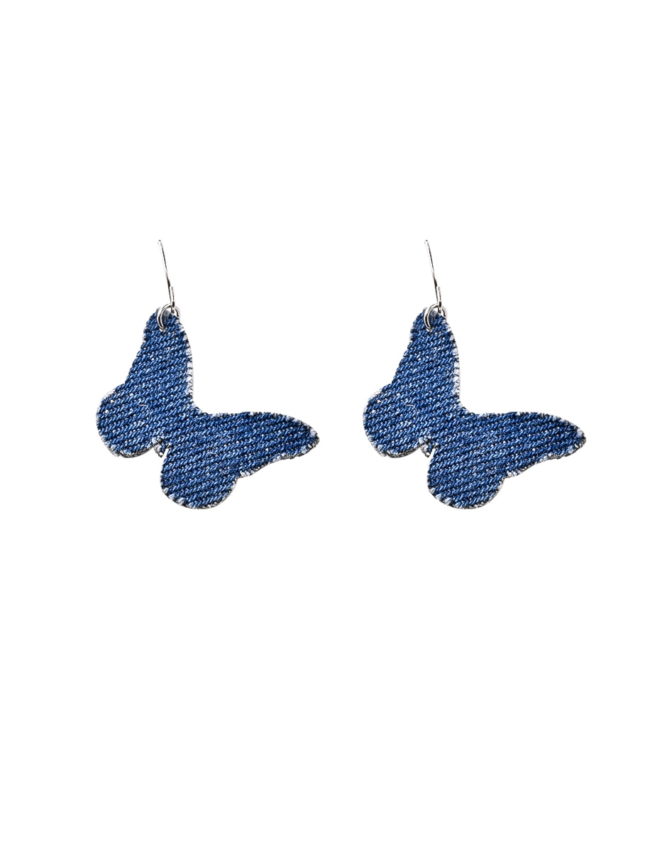 Aretes de mariposa con acabado brillante 3