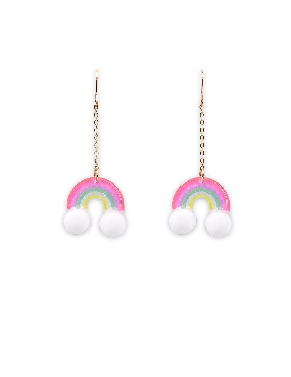 Aretes de arcoíris con acabado brillante