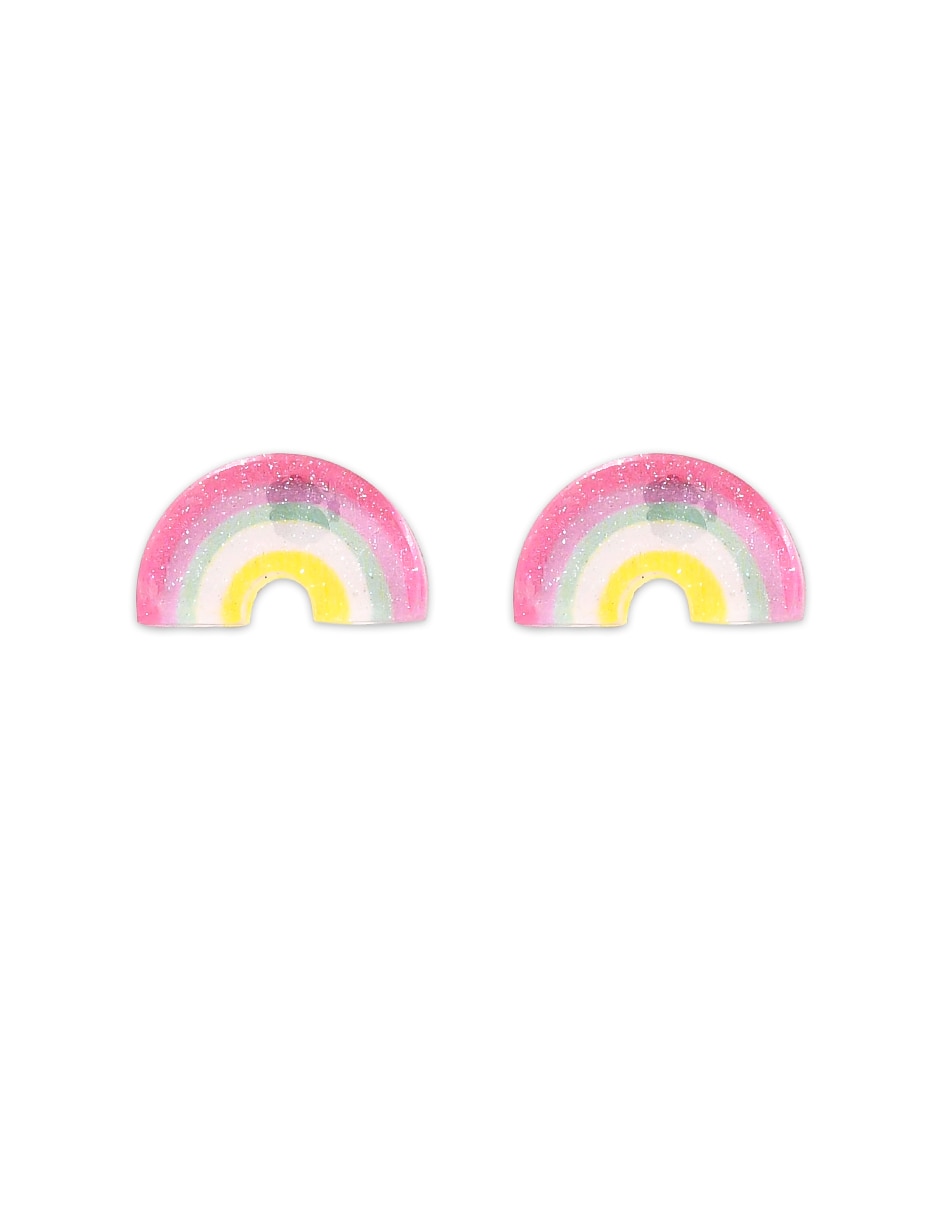 Aretes de arcoíris con acabado brillante