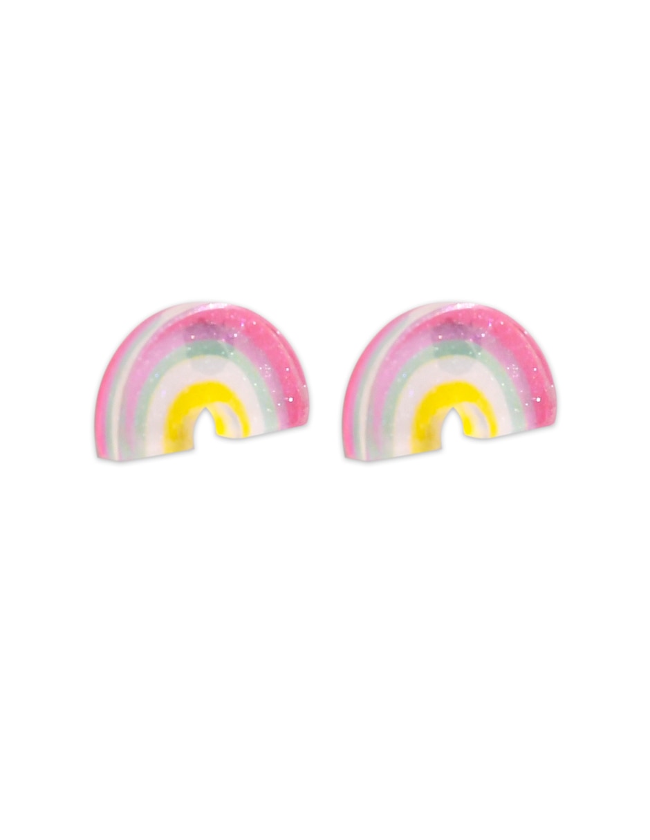 Aretes de arcoíris con acabado brillante 2