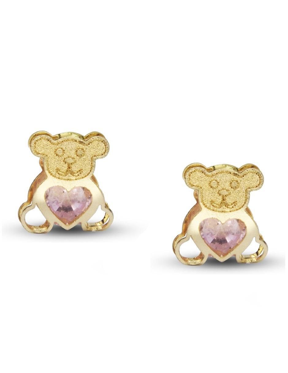 Broqueles de oso de oro con acabado brillante zirconia Broqueles de oso de oro con acabado brillante zirconia