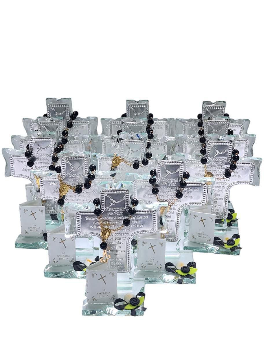 Cruz cristal de recuerdo para aniversario luctuoso 2