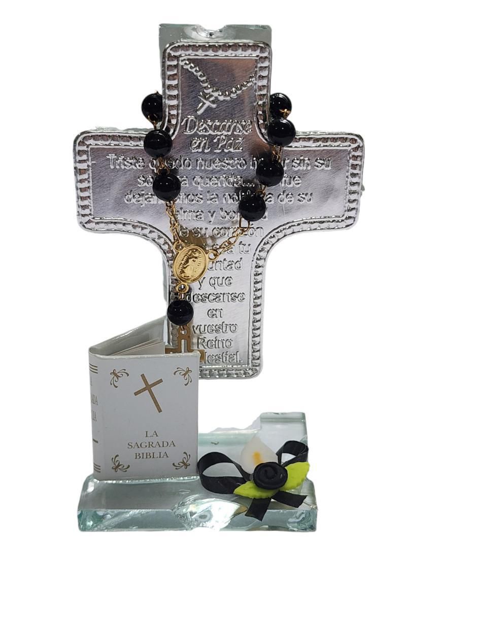 Cruz cristal de recuerdo para aniversario luctuoso 6