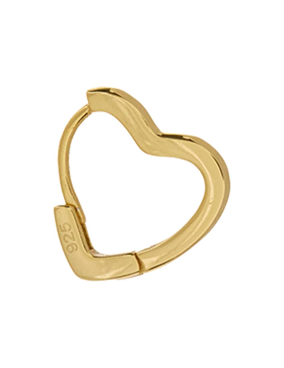 Aretes cortos de corazón de plata P 925 con acabado pulido