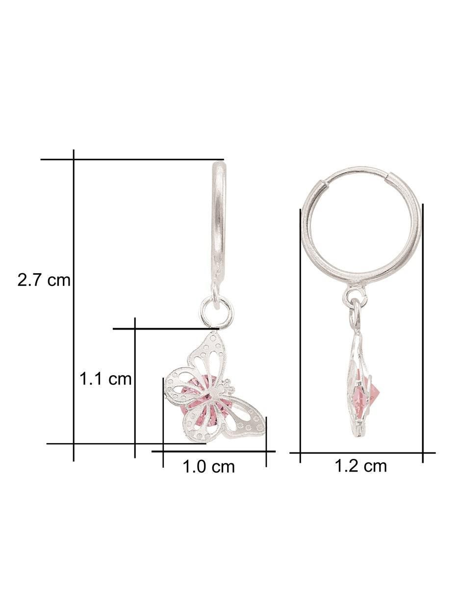 Aretes de mariposa de plata P 925 con acabado brillante zirconia 6