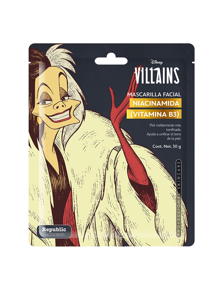 Mascarilla individual de Niacinamida (Vitamina B3) Cruella para tonificar