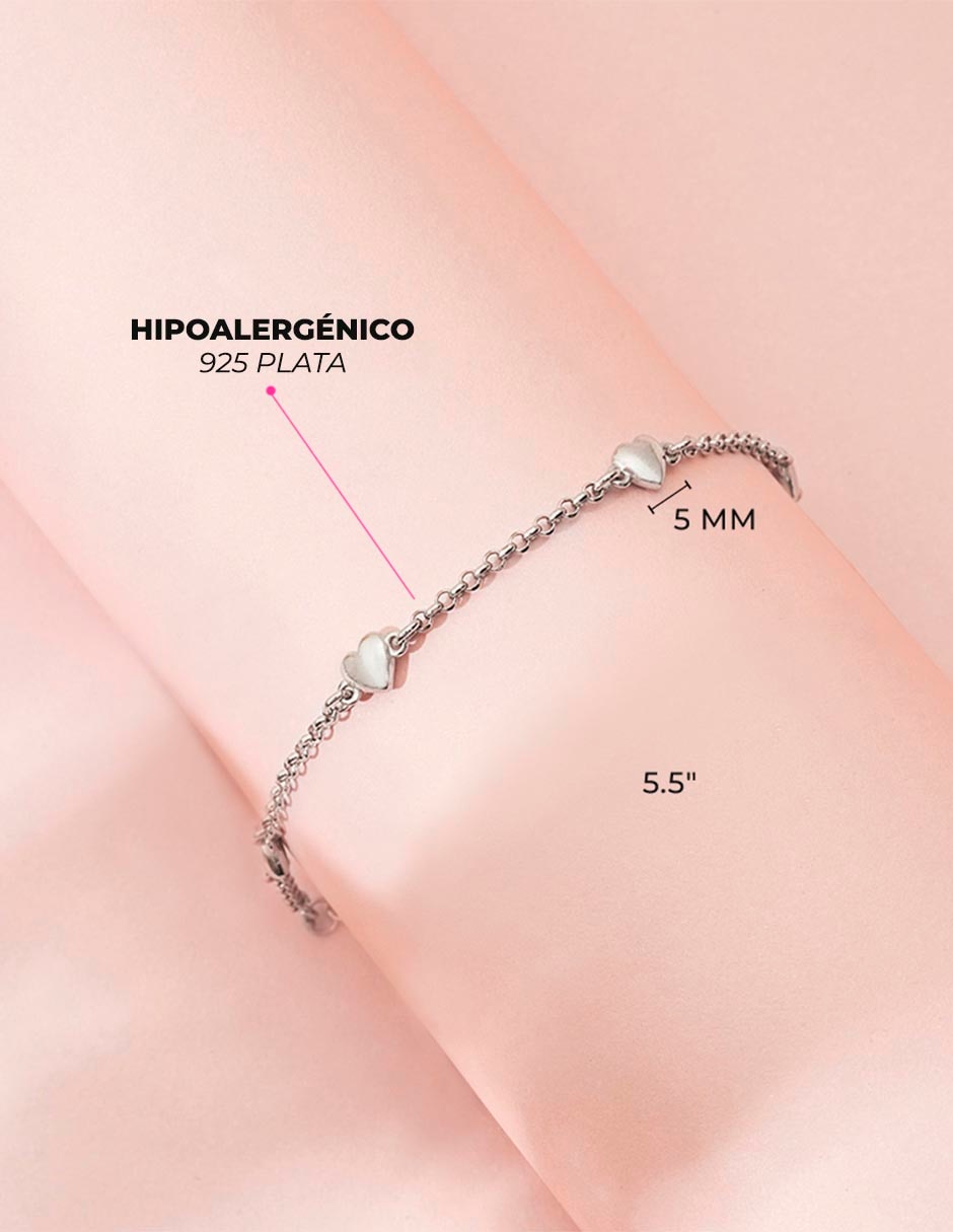Pulsera de plata P 925 con acabado brillante 3
