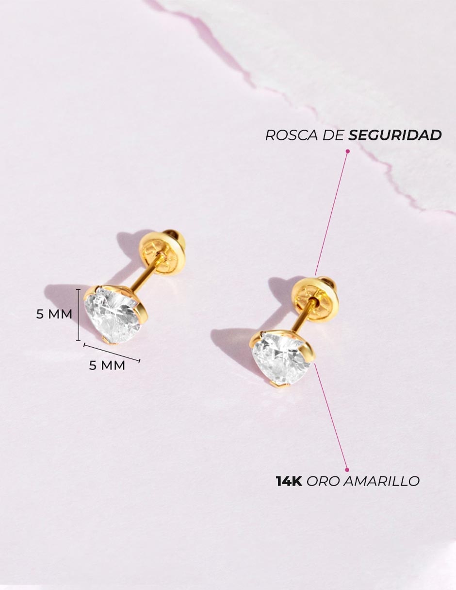 Broqueles de oro amarillo con acabado brillante fantasía 4
