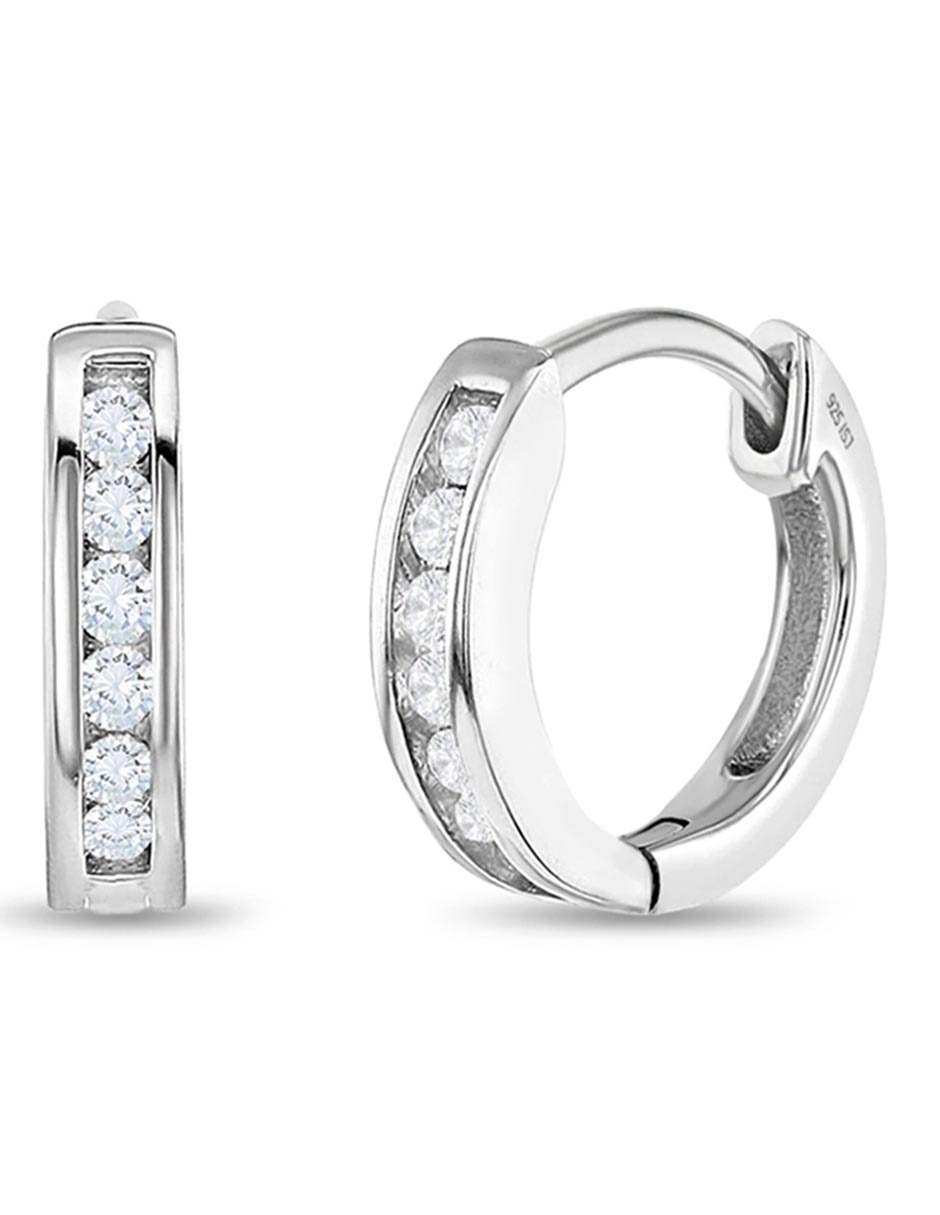 Aretes redondos de plata P 925 con acabado brillante Aretes redondos de plata P 925 con acabado brillante