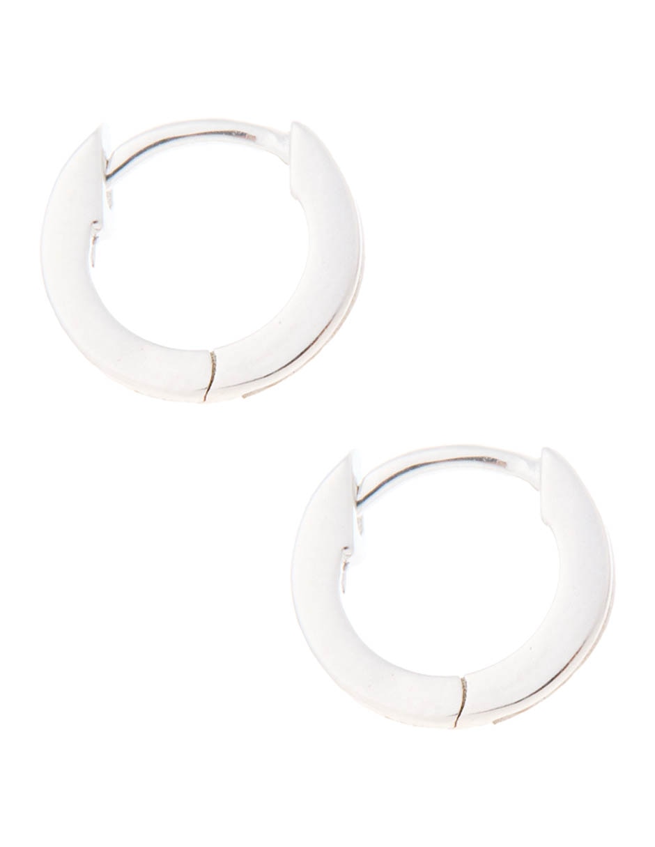 Aretes redondos de plata P 925 con acabado brillante 3