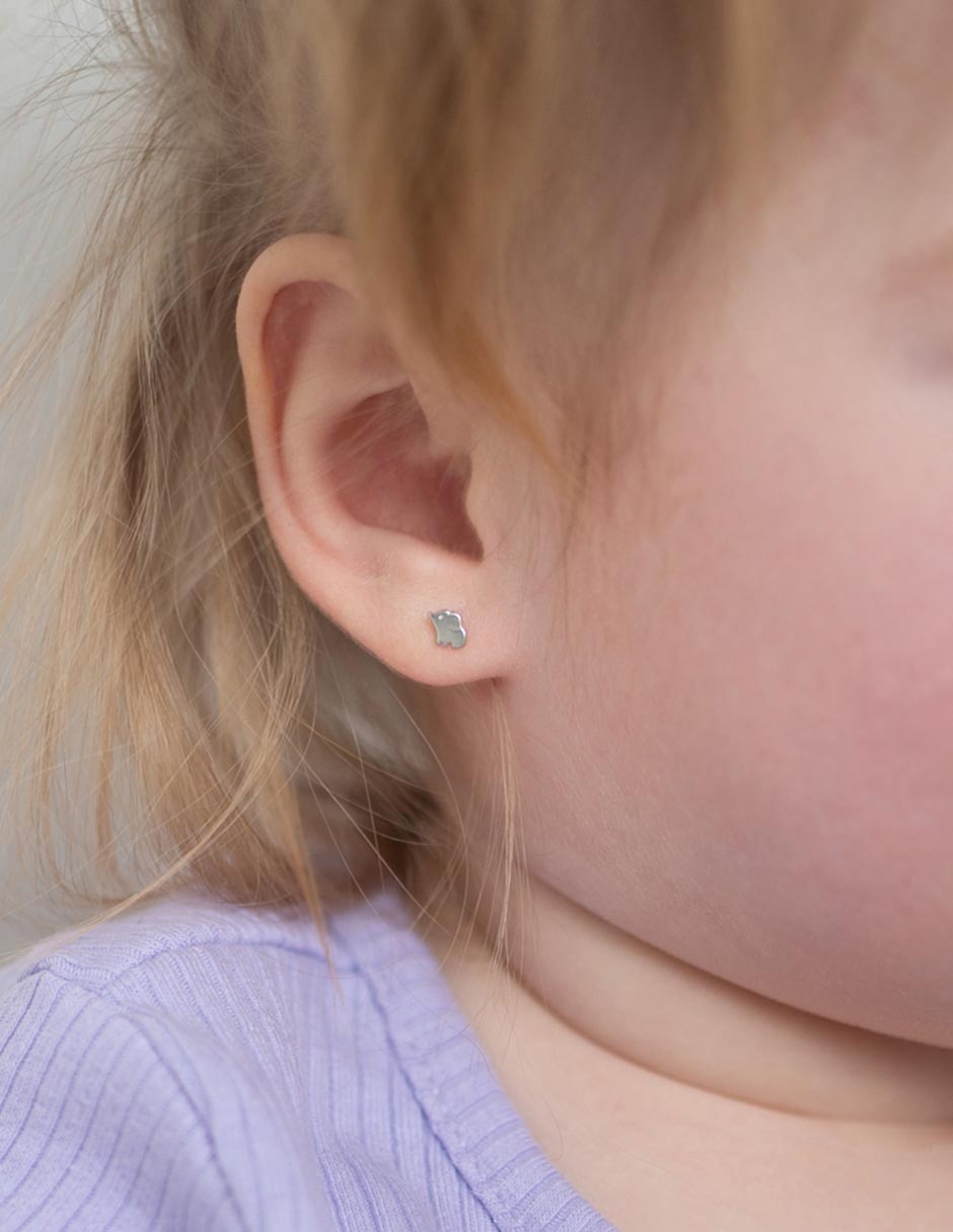 Aretes de ratón de plata P 925 con acabado brillante 3