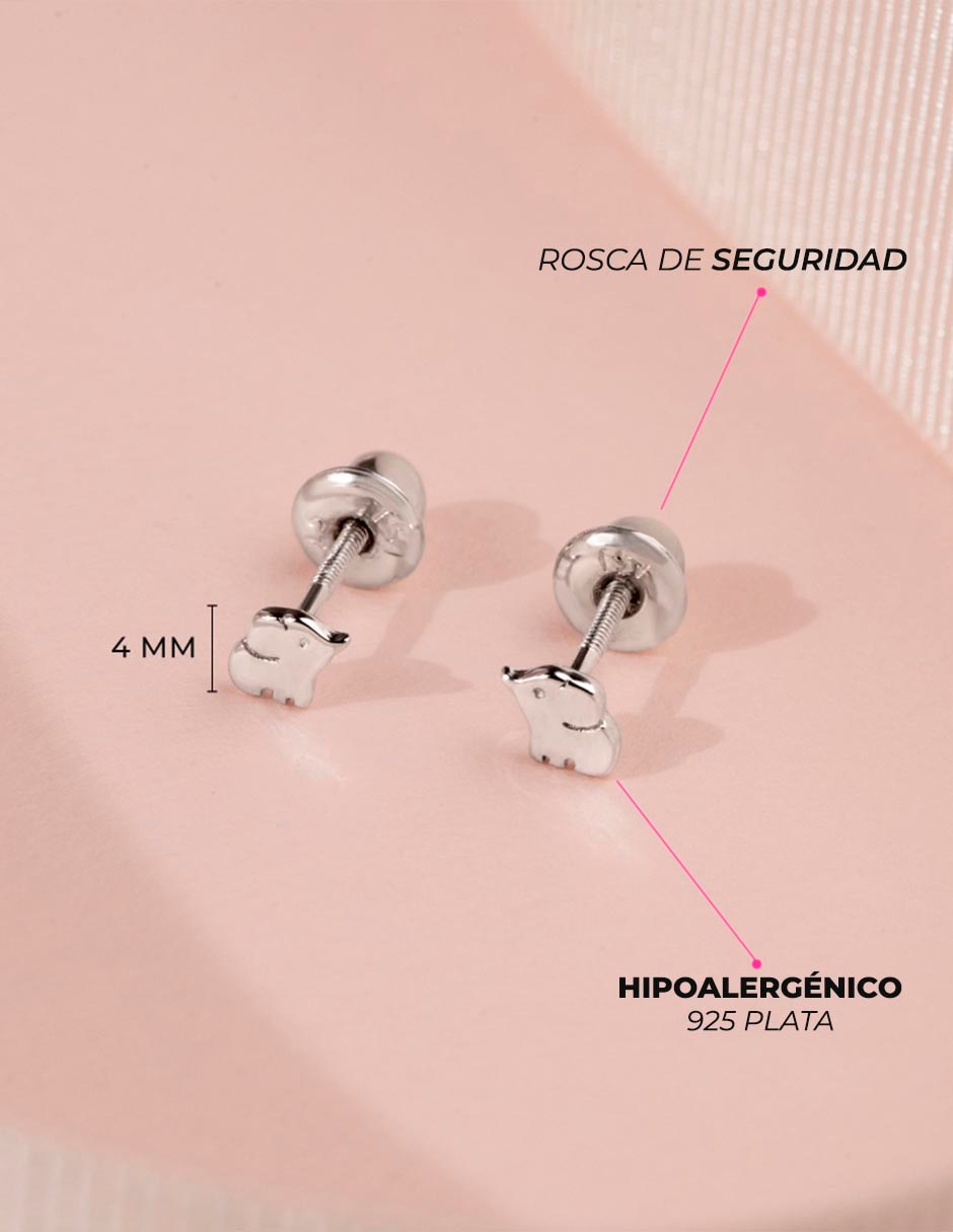 Aretes de ratón de plata P 925 con acabado brillante 4