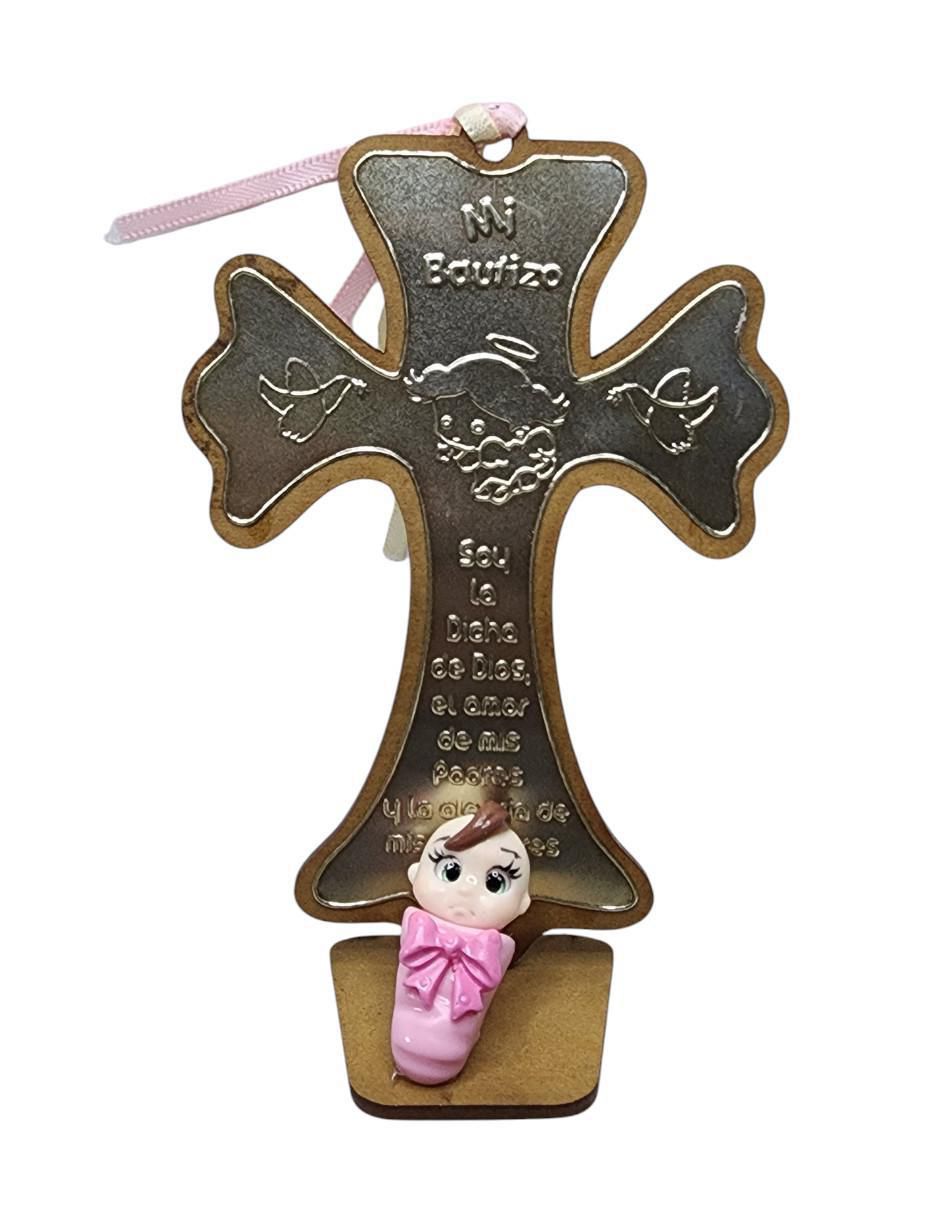 Set cruz de madera de recuerdo para bautizo 5