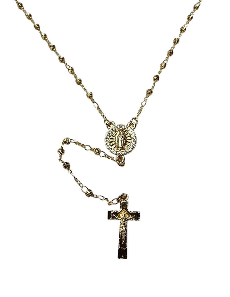 Rosario cadena de acero inoxidable premium con zirconia cúbica 3