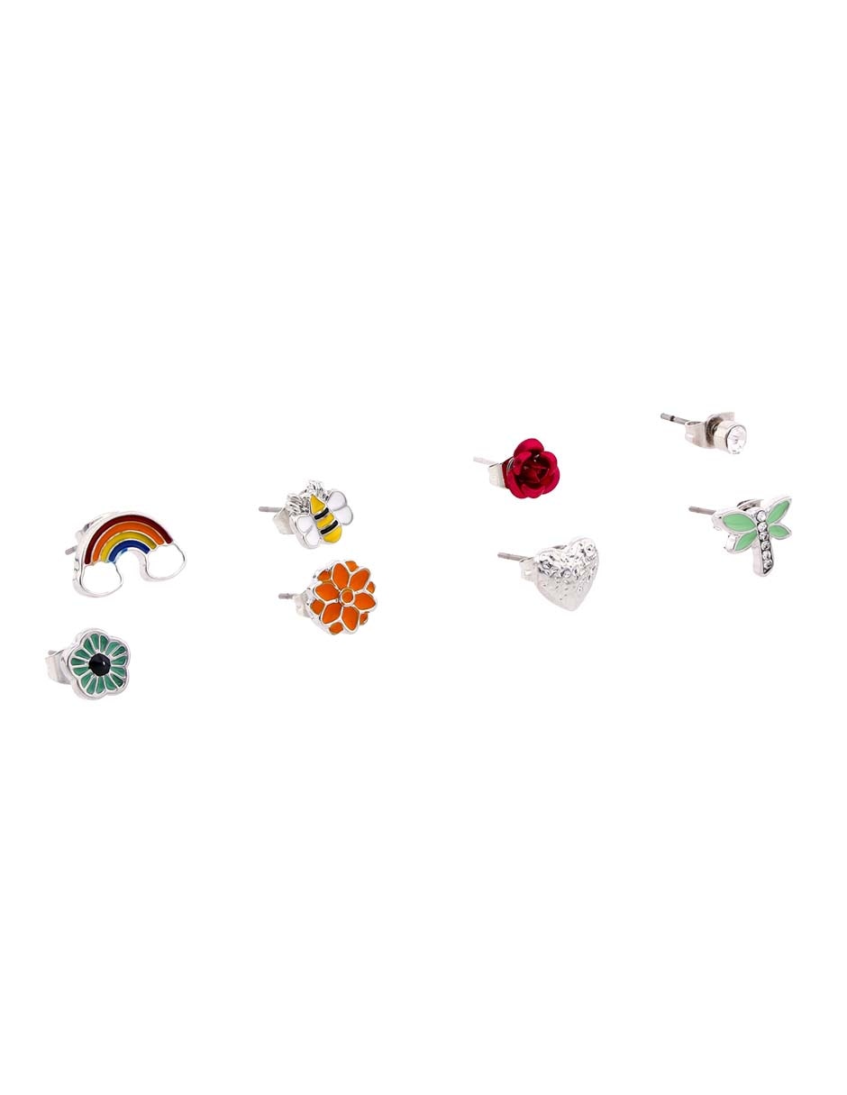 Set de aretes con acabado brillante 2