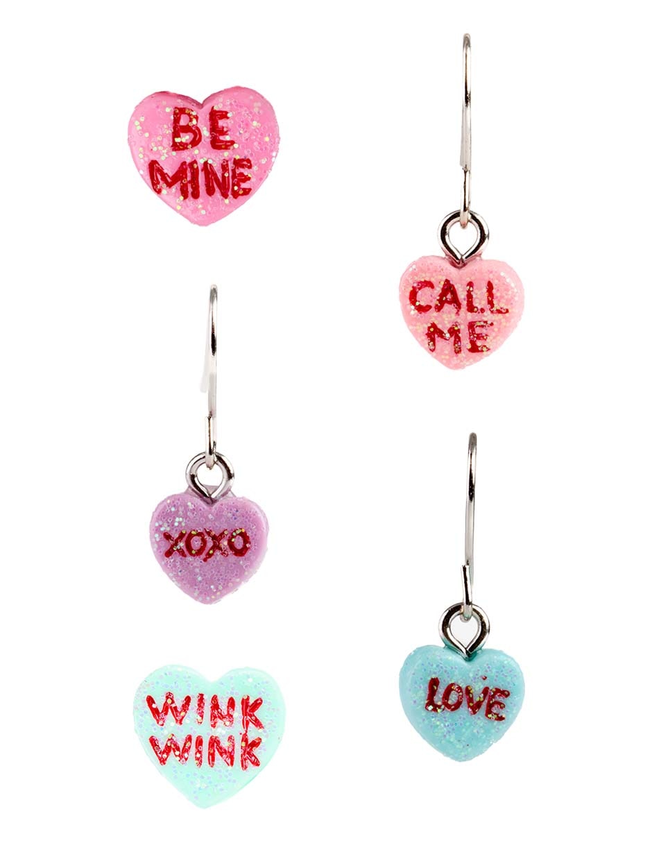 Set de aretes de corazón con acabado brillante Set de aretes de corazón con acabado brillante
