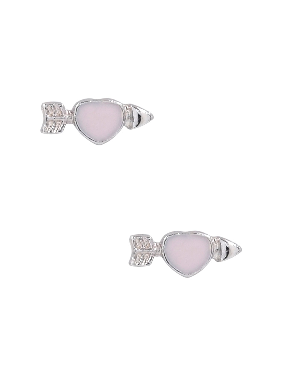 Aretes de corazón con acabado brillante Aretes de corazón con acabado brillante