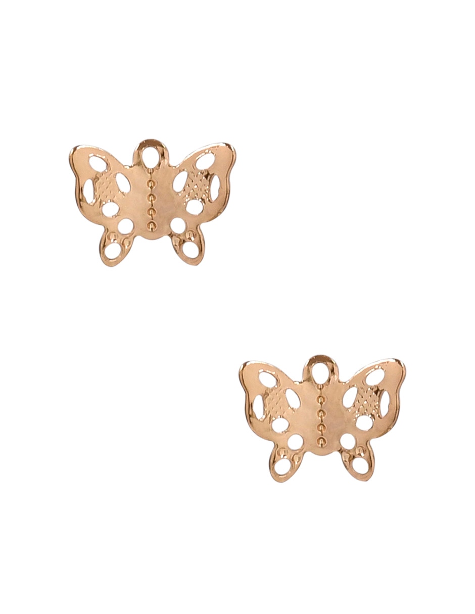 Aretes de mariposa con acabado brillante