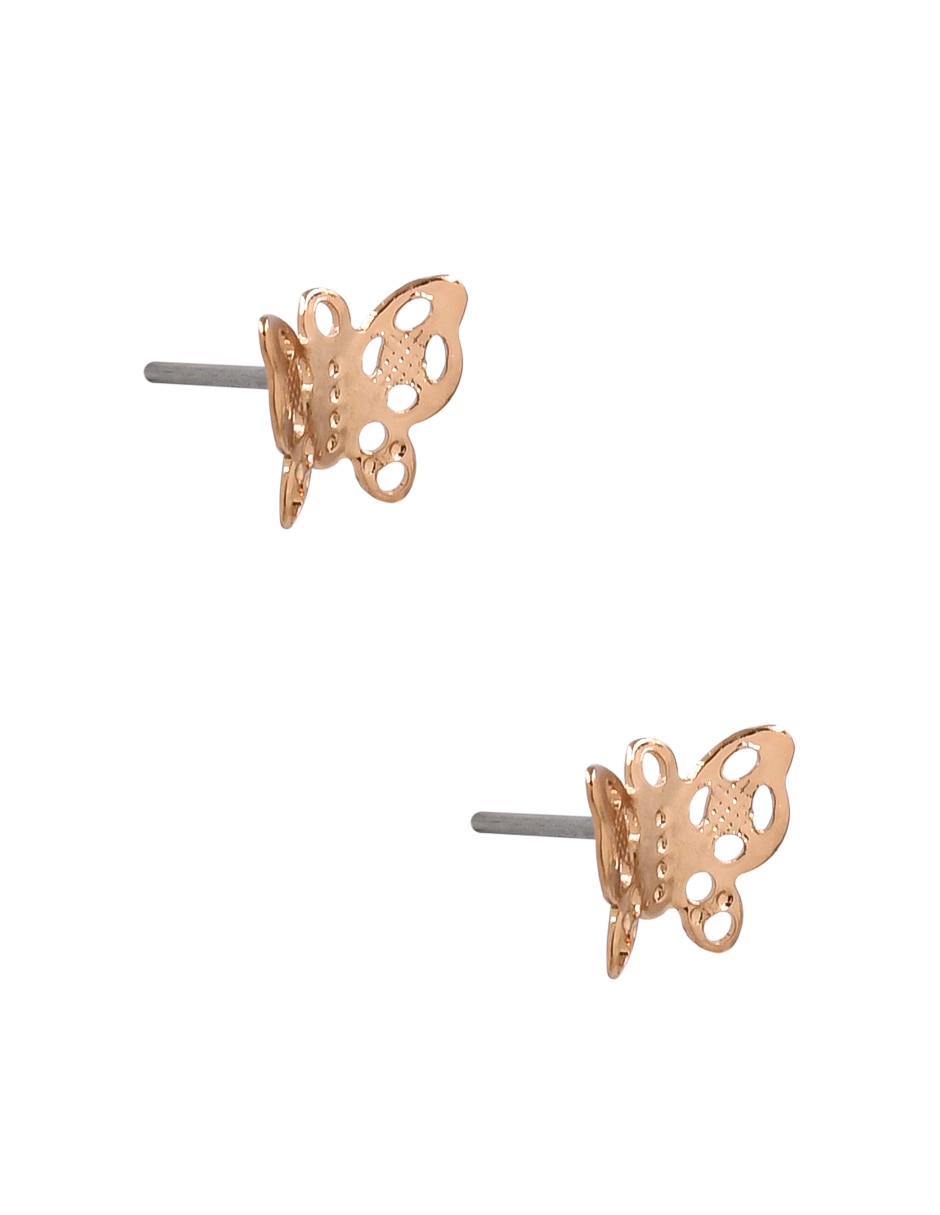 Aretes de mariposa con acabado brillante 2