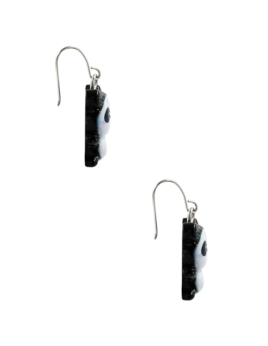 Aretes de panda con acabado brillante 3
