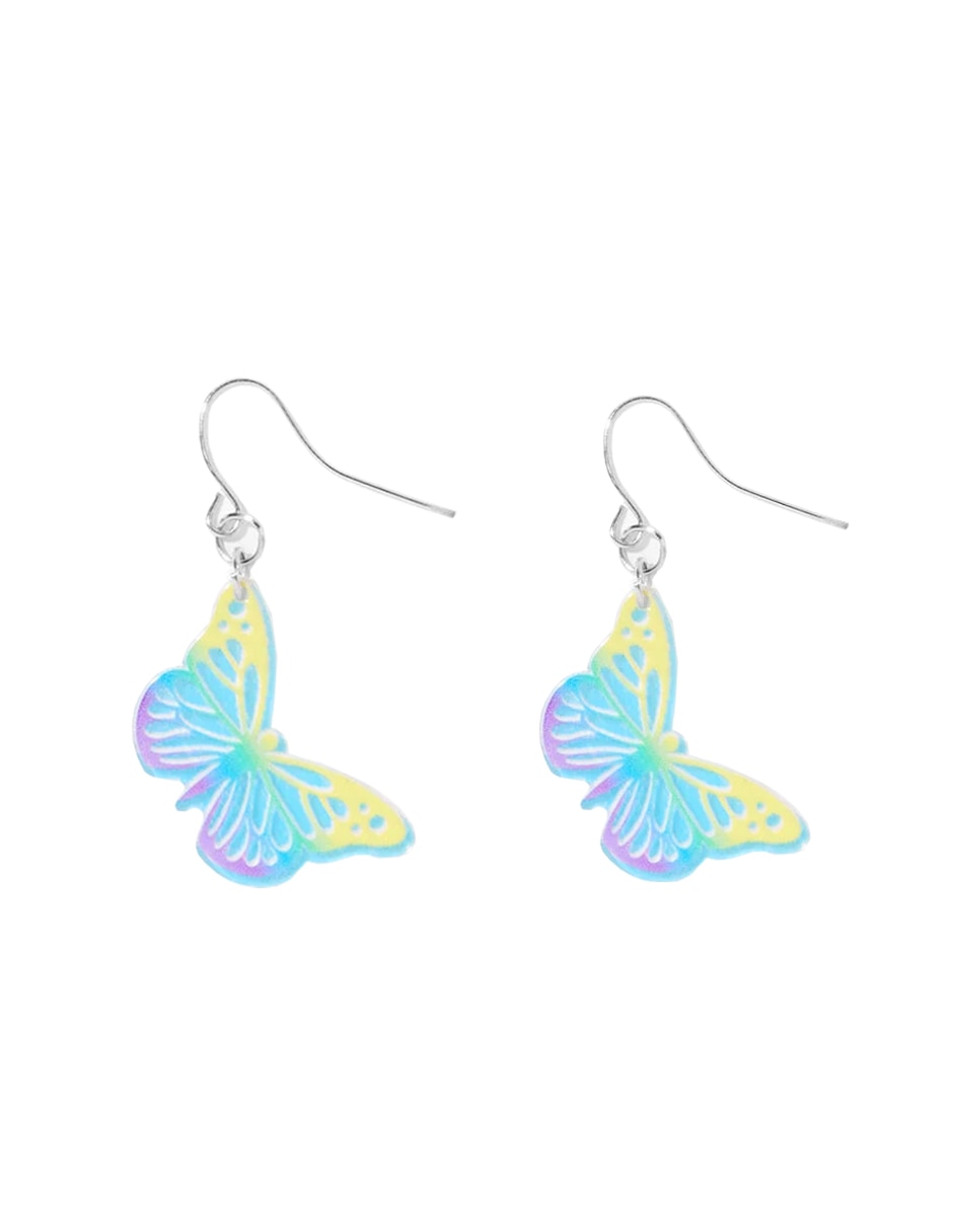 Aretes de mariposa con acabado brillante 3