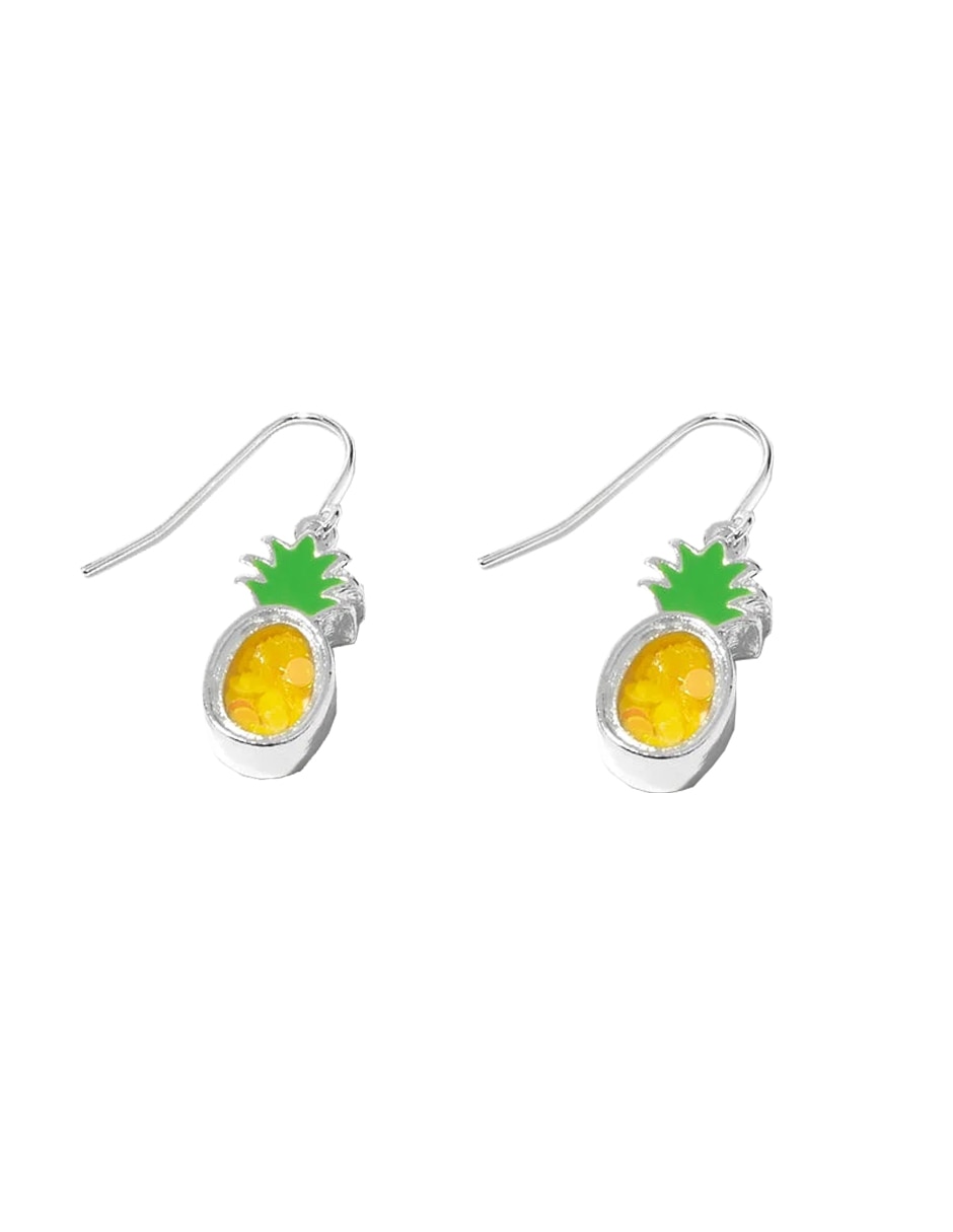 Aretes de piña con acabado brillante