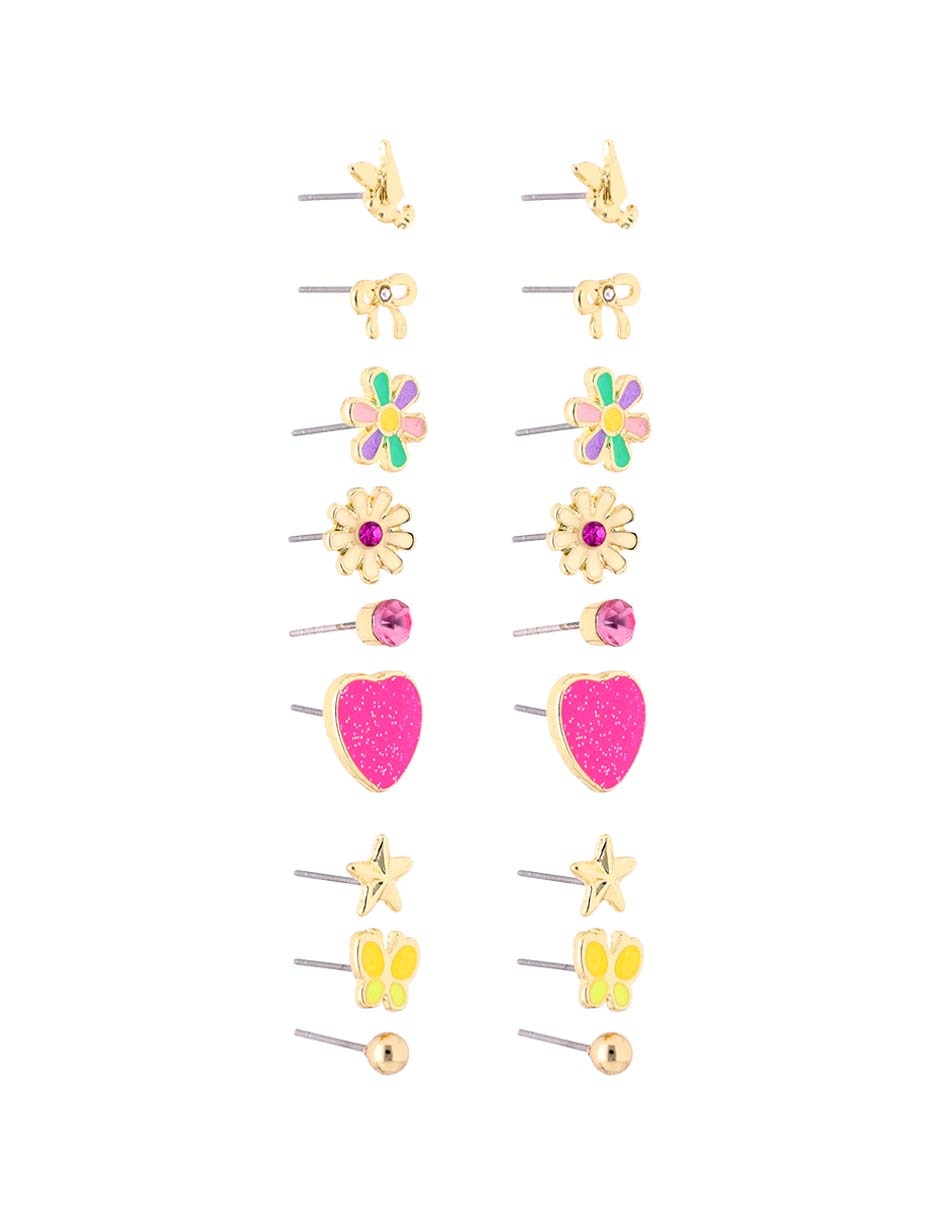 Set de aretes con acabado brillante 2