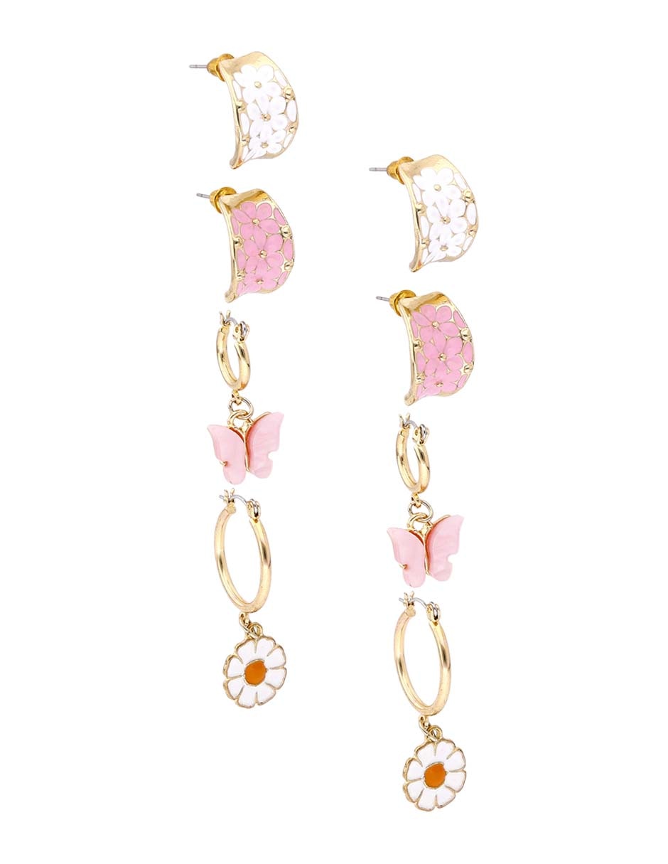 Set de aretes con acabado brillante 2