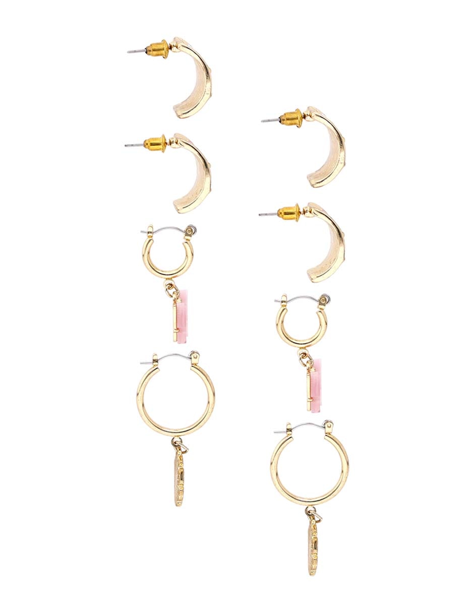 Set de aretes con acabado brillante 3