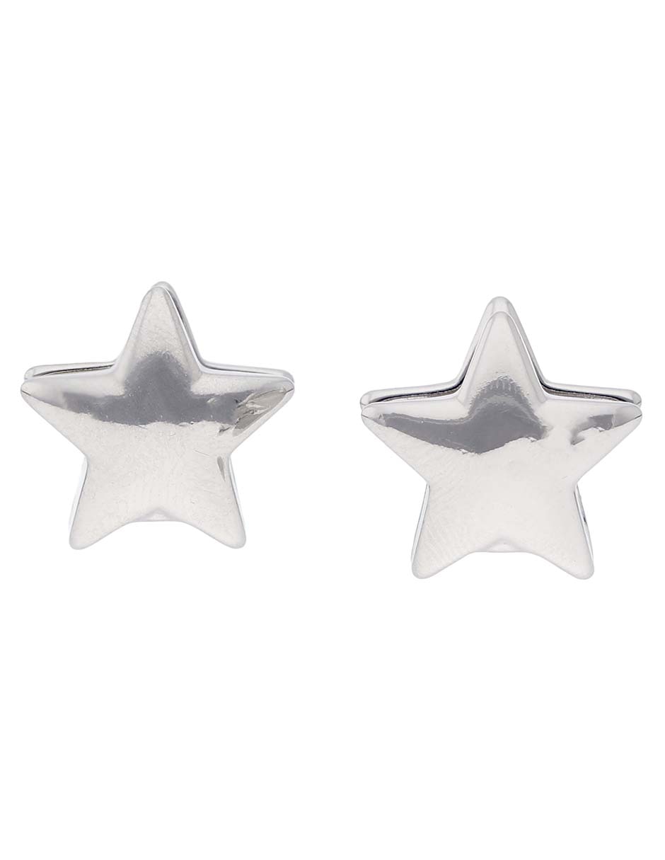 Aretes cortos de estrella con acabado pulido Aretes cortos de estrella con acabado pulido
