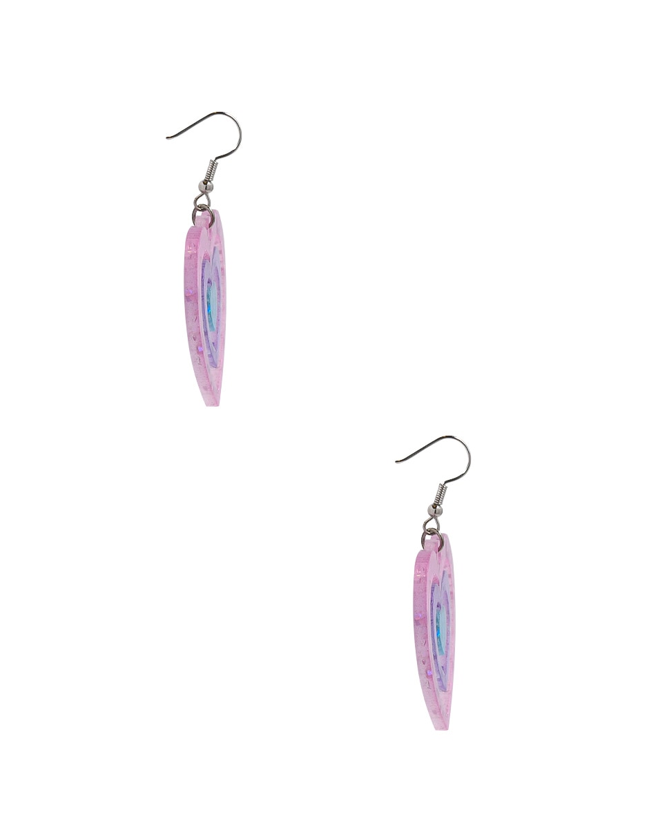 Aretes de corazón con acabado brillante 3