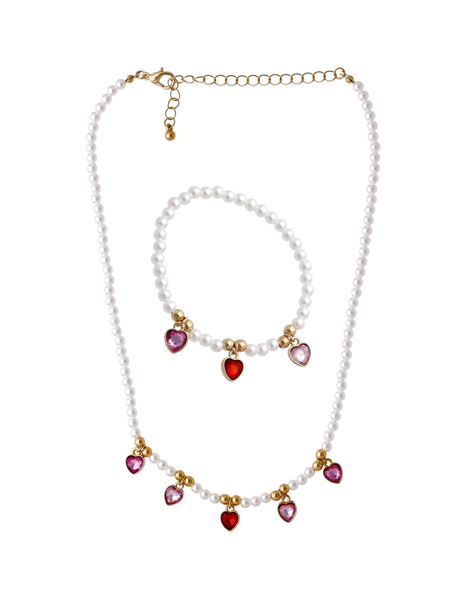 Collar y pulsera de corazón