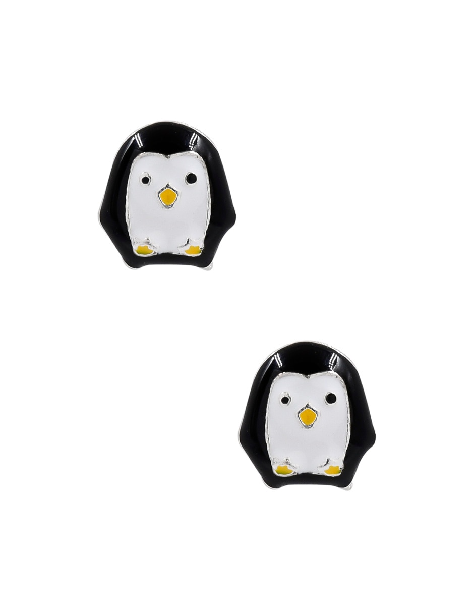 Aretes corto de pingüino con acabado mate