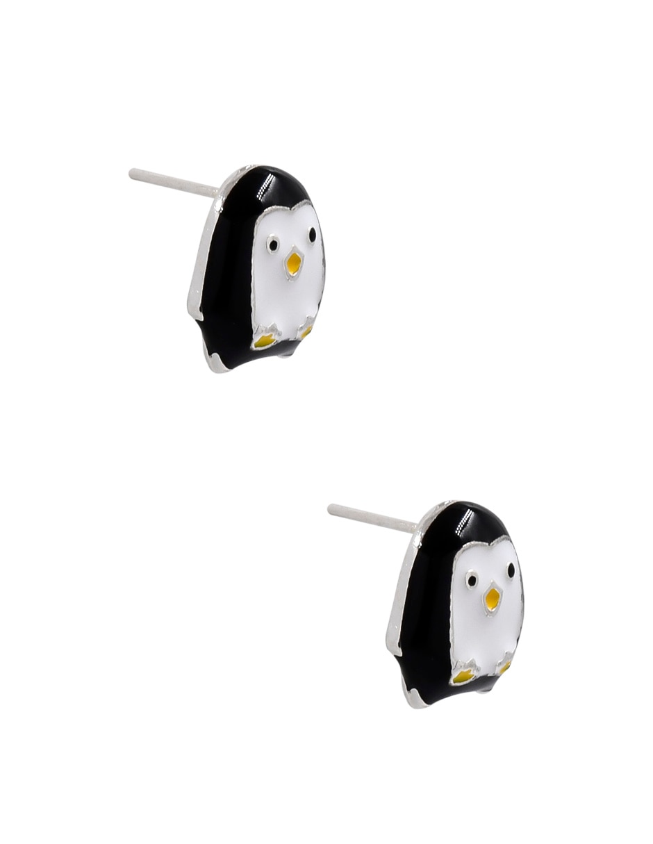 Aretes corto de pingüino con acabado mate 2