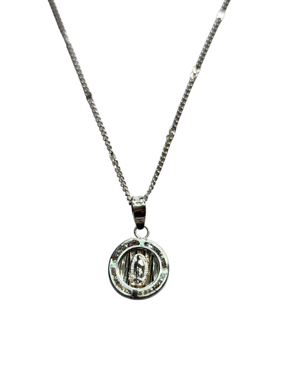 Medalla y cadena Virgen de Guadalupe de plata P 925 2
