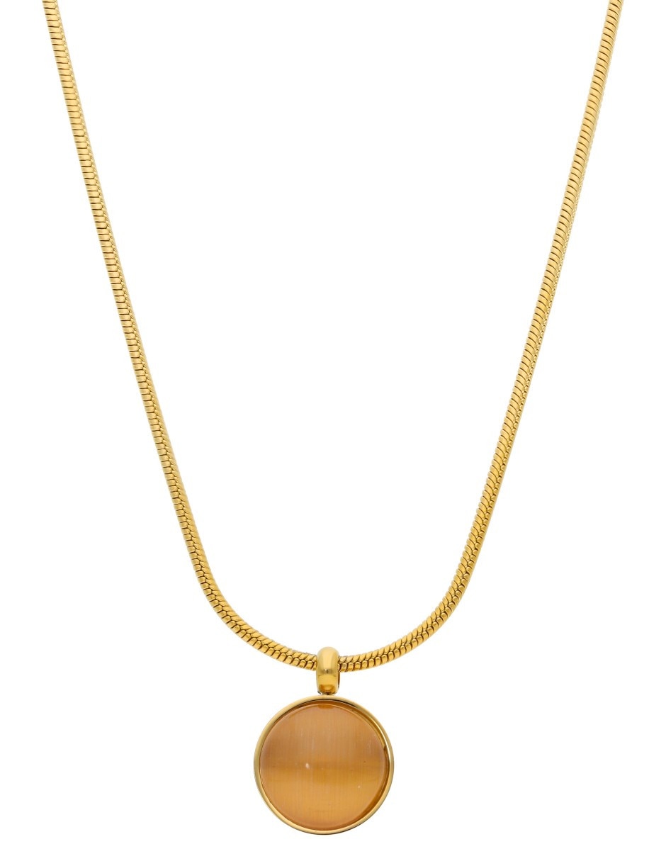 Collar con dije no aplica 'de (si aplica)' circular sin familia o colección 'de' acero inoxidable sin kilataje