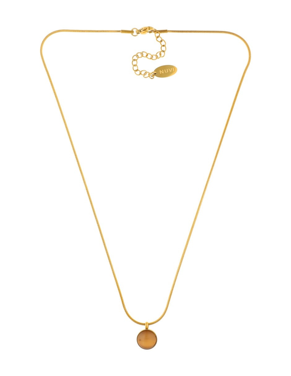 Collar con dije no aplica "de (si aplica)" circular sin familia o colección "de" acero inoxidable sin kilataje 3