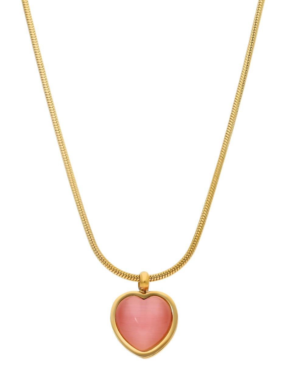 Collar con dije no aplica 'de (si aplica)' corazón sin familia o colección 'de' acero inoxidable sin kilataje